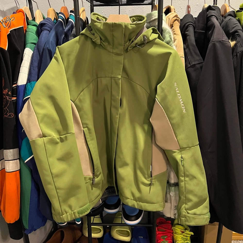 Salomon Womens 3 in 1 Triclimate Softshell Hood Jacket Ski Winter Green